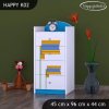 Komoda Happy K02 - medvídek v červeném autě (Barva bílá)