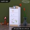 Komoda Happy K02 - medvídek s kyticí (Barva bílá)