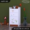 Komoda Happy K02 - medvídek s kyticí (Barva bílá)