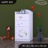 Komoda Happy K02 - medvídek s kyticí (Barva bílá)