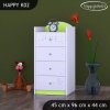 Komoda Happy K02 - modrý medvídek (Barva bílá)
