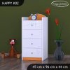 Komoda Happy K02 - modrý medvídek (Barva bílá)