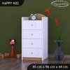 Komoda Happy K02 - modrý medvídek (Barva bílá)