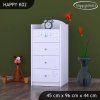 Komoda Happy K02 - modrý medvídek (Barva bílá)