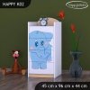 Komoda Happy K02 - modrý slon (Barva bílá)