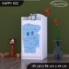 Komoda Happy K02 - modrý slon (Barva bílá)
