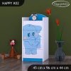 Komoda Happy K02 - modrý slon (Barva bílá)