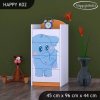 Komoda Happy K02 - modrý slon (Barva bílá)