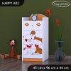 Komoda Happy K02 - pejsek a kočička (Barva bílá)