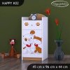 Komoda Happy K02 - pejsek a kočička (Barva bílá)