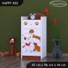 Komoda Happy K02 - pejsek a kočička (Barva bílá)