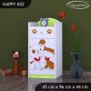 Komoda Happy K02 - pejsek a kočička (Barva bílá)