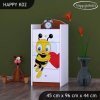 Komoda Happy K02 - včelka se srdcem (Barva bílá)