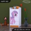 Komoda Happy K02 - růžový pony (Barva bílá)