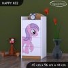 Komoda Happy K02 - růžový pony (Barva bílá)