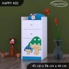 Komoda Happy K02 - růžový hříbeček (Barva bílá)