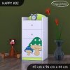 Komoda Happy K02 - růžový hříbeček (Barva bílá)