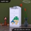 Komoda Happy K02 - růžový hříbeček (Barva bílá)