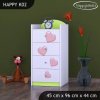 Komoda Happy K02 - růžový slon se srdcem (Barva bílá)