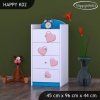 Komoda Happy K02 - růžový slon se srdcem (Barva bílá)