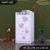 Komoda Happy K02 - růžový slon se srdcem (Barva bílá)