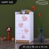 Komoda Happy K02 - růžový slon se srdcem (Barva bílá)