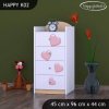 Komoda Happy K02 - růžový slon se srdcem (Barva bílá)