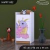 Komoda Happy K02 - růžový dráček (Barva bílá)