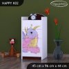 Komoda Happy K02 - růžový dráček (Barva bílá)