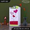 Komoda Happy K02 -srdíčka (Barva bílá)