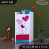 Komoda Happy K02 -srdíčka (Barva bílá)