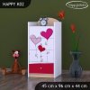 Komoda Happy K02 -srdíčka (Barva bílá)