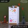Komoda Happy K02 - srdce z květů (Barva bílá)