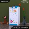 Komoda Happy K02 - srdce z květů (Barva bílá)