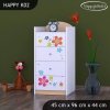 Komoda Happy K02 - srdce z květů (Barva bílá)