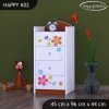 Komoda Happy K02 - srdce z květů (Barva bílá)