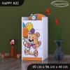 Komoda Happy K02 - šťastný medvídek (Barva bílá)