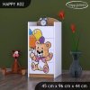 Komoda Happy K02 - šťastný medvídek (Barva bílá)