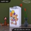 Komoda Happy K02 - šťastný medvídek (Barva bílá)