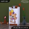 Komoda Happy K02 - šťastný medvídek (Barva bílá)