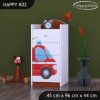 Komoda Happy K02 - hasičské auto (Barva bílá)