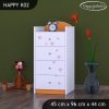Komoda Happy K02 - zamilovaní králíčci (Barva bílá)