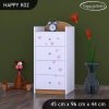Komoda Happy K02 - zamilovaní králíčci (Barva bílá)