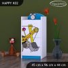 Komoda Happy K02 - žlutý bagr (Barva bílá)
