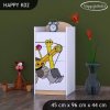 Komoda Happy K02 - žlutý bagr (Barva bílá)