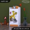 Komoda Happy K02 - žlutý bagr (Barva bílá)