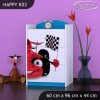 Komoda Happy K03 - auto s vlajkou (Barva bílá)