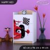 Komoda Happy K03 - auto s vlajkou (Barva bílá)