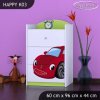 Komoda Happy K03 - pohádkové auto (Barva bílá)