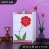 Komoda Happy K03 - dva květy (Barva bílá)